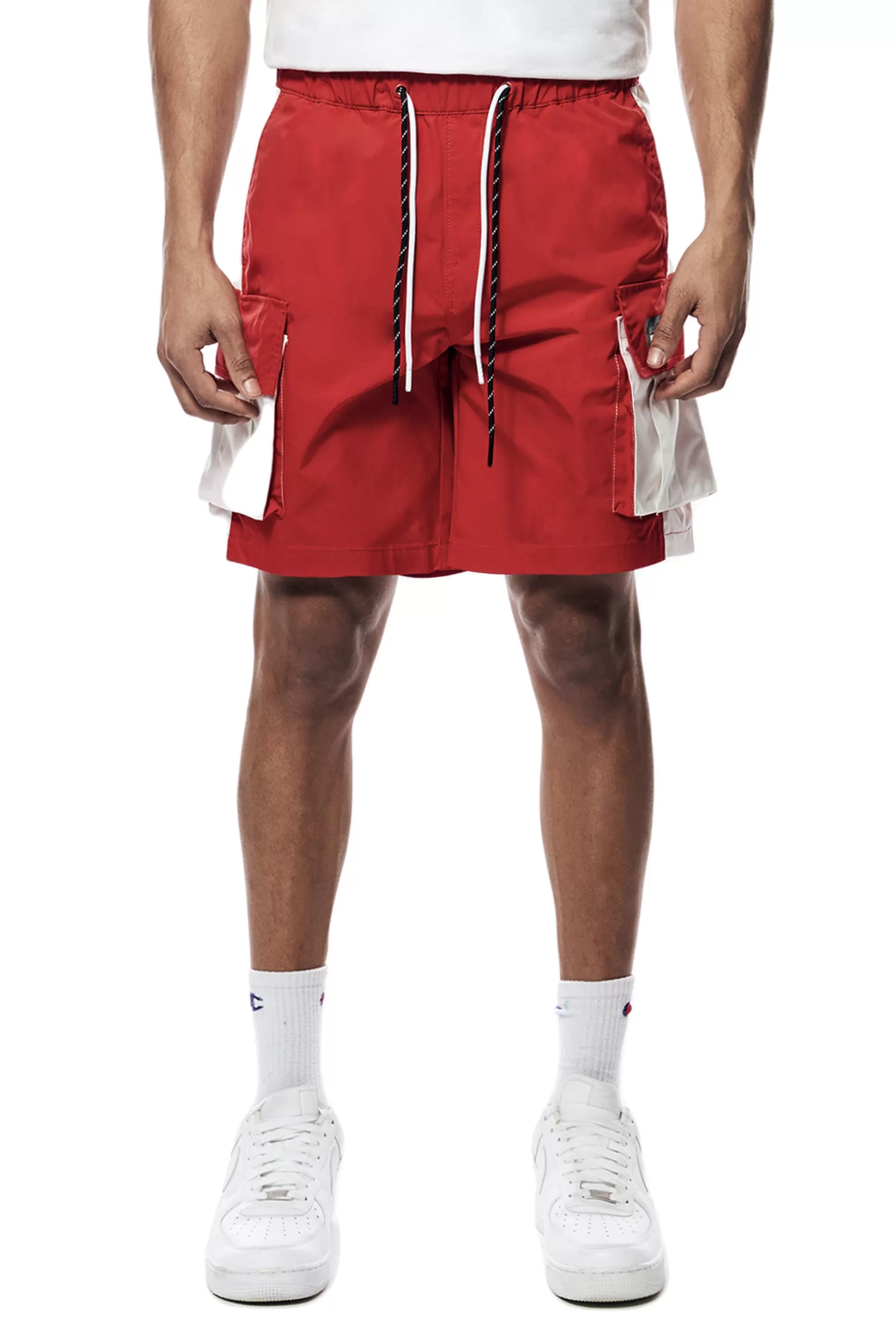 Smoke Rise Colorblock Utility Windbreaker Shorts Red Best