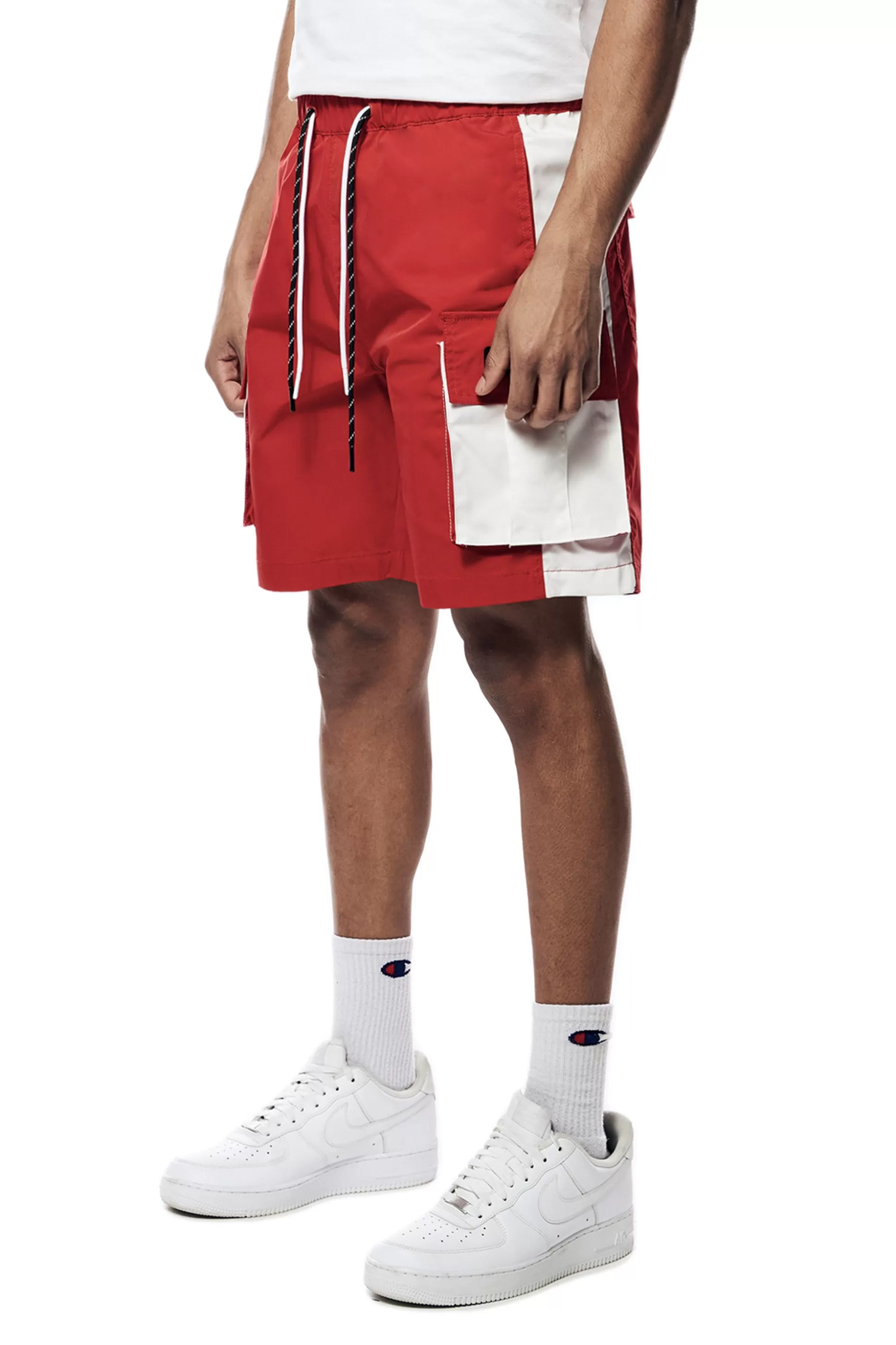 Smoke Rise Colorblock Utility Windbreaker Shorts Red Best