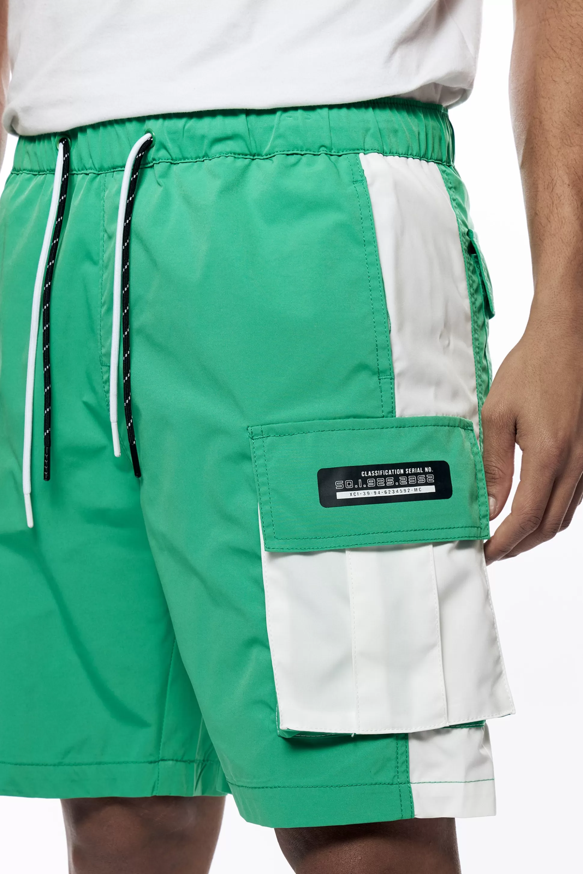 Smoke Rise Colorblock Utility Windbreaker Shorts Green Grass Online