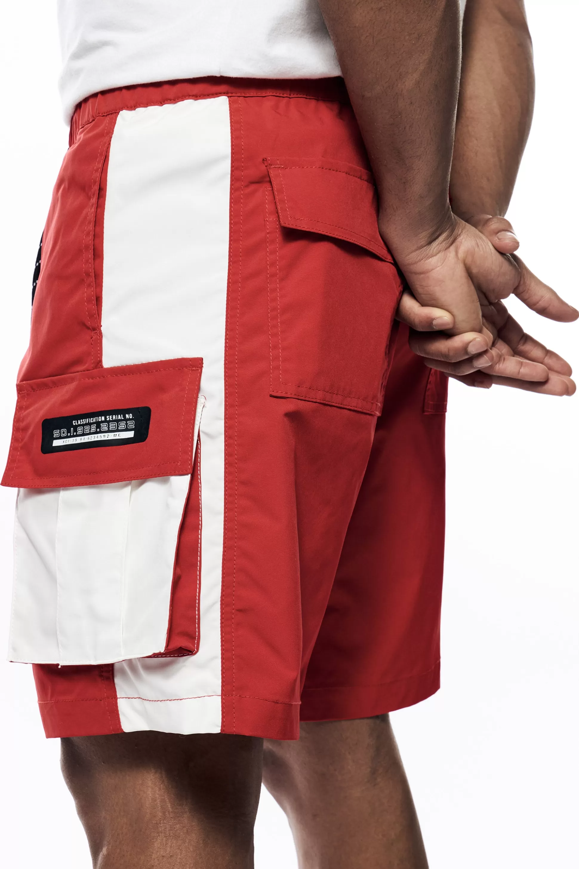 Smoke Rise Colorblock Utility Windbreaker Shorts Red Best