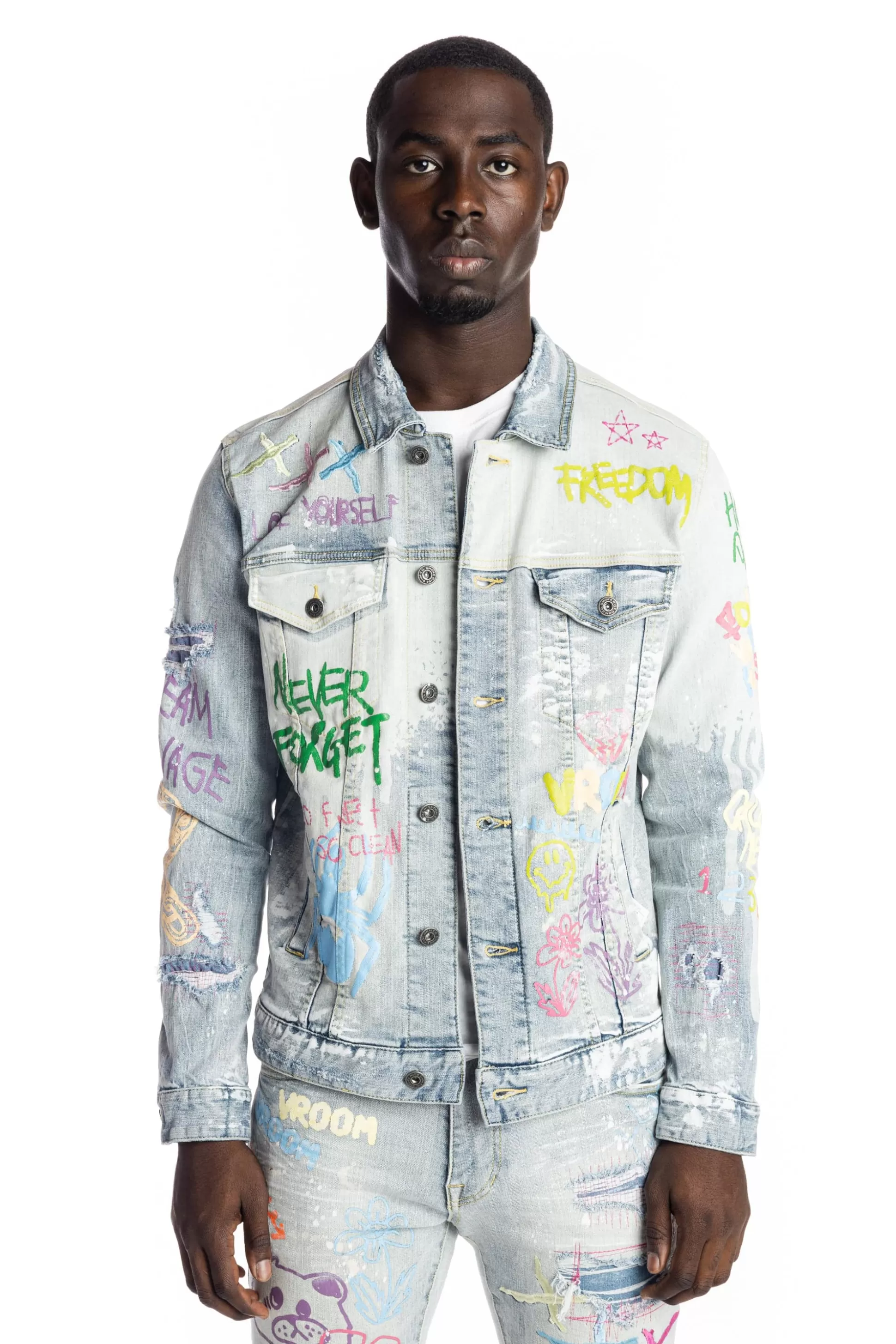 Smoke Rise Multi Color Fashion Denim Jacket Montauk Blue Online