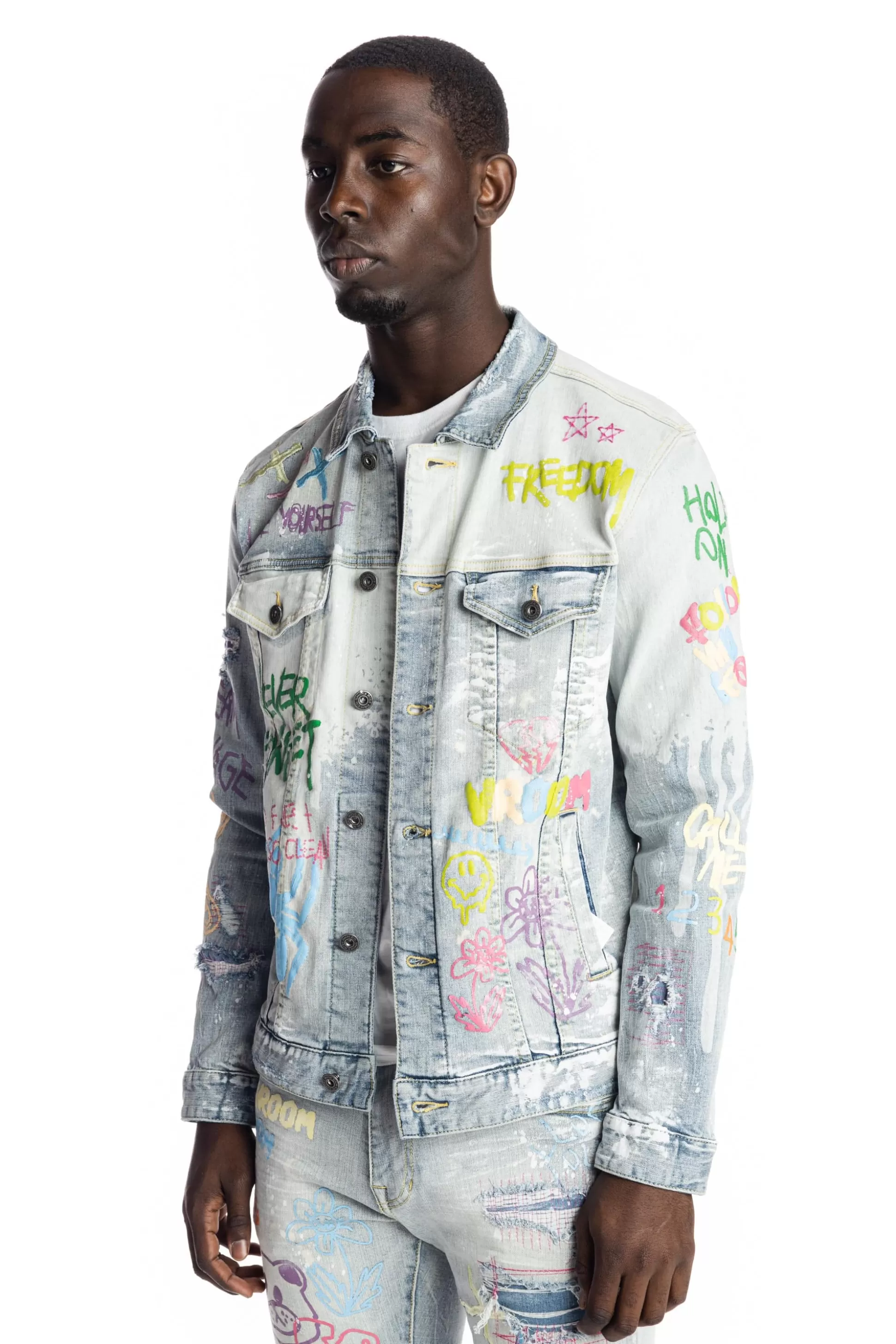 Smoke Rise Multi Color Fashion Denim Jacket Montauk Blue Online