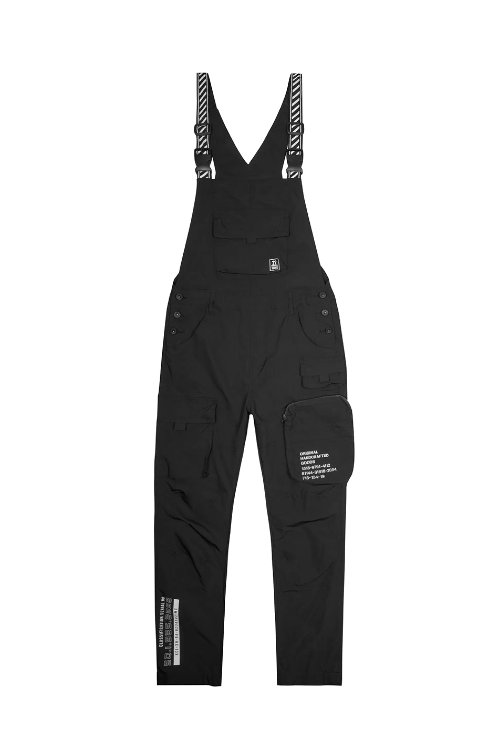 Smoke Rise Tonal Color Block Windbreaker Utility Overalls Black Cheap