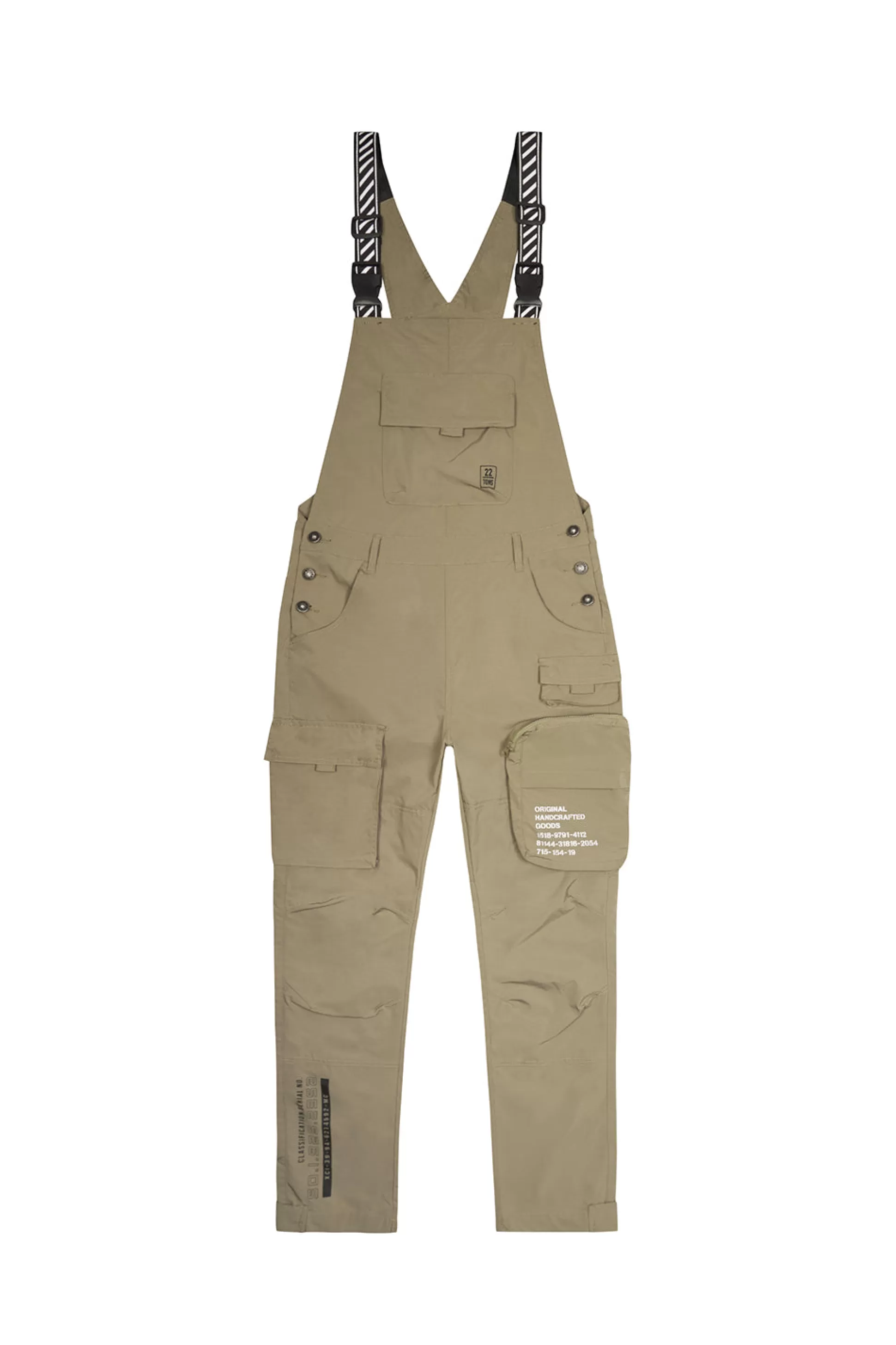 Smoke Rise Tonal Color Block Windbreaker Utility Overalls Light Olive Cheap