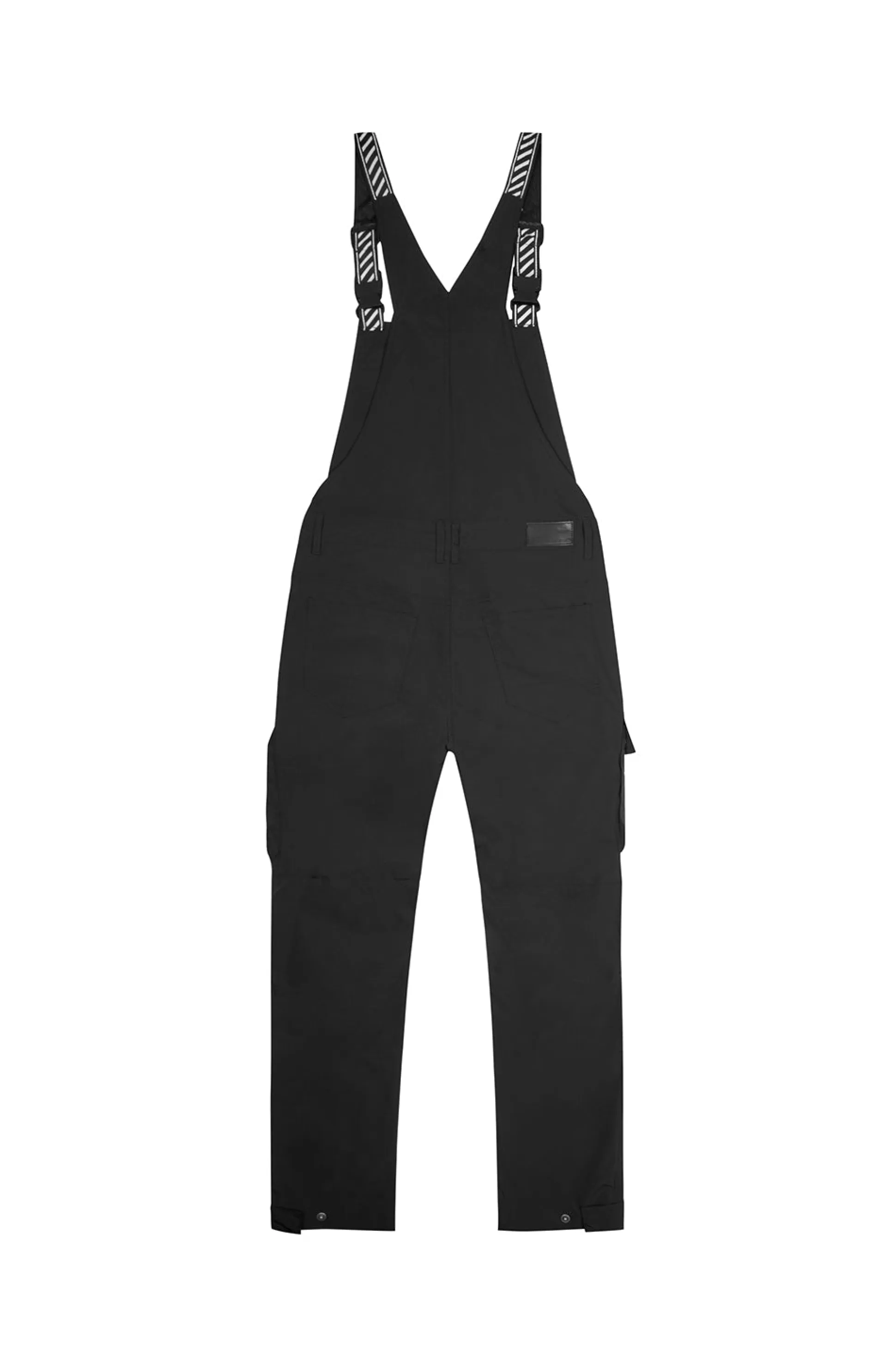Smoke Rise Tonal Color Block Windbreaker Utility Overalls Black Cheap