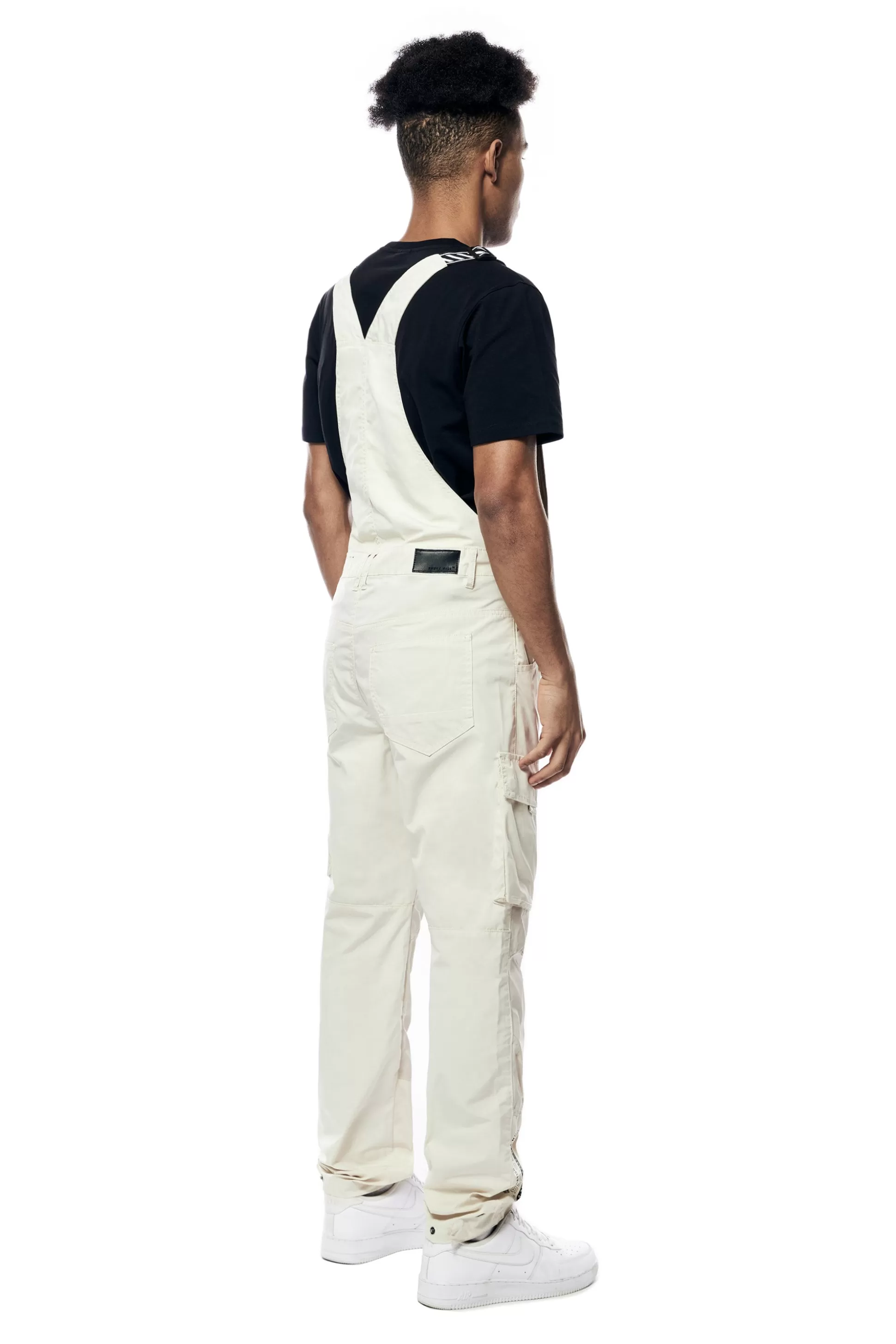 Smoke Rise Tonal Color Block Windbreaker Utility Overalls Oatmeal Cheap